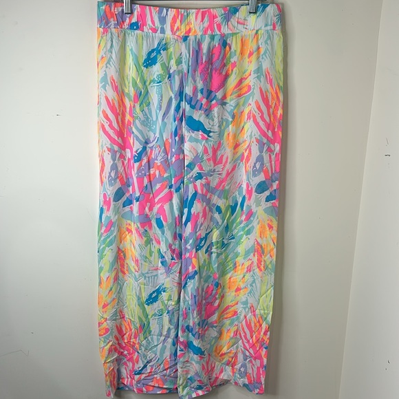 Lilly Pulitzer Women's Bal Harbour Palazzo Pants Sparkling Sands Size Medium - Picture 14 of 15